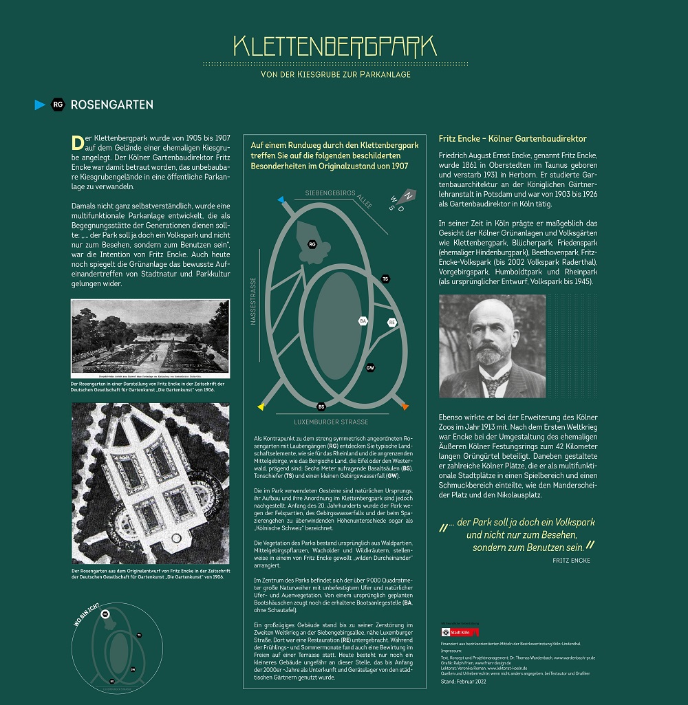 Didaktisches Konzept: Schautafeln Kölner Parkanlage